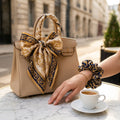 Baroque Scrollwork Silk Scarf & Matching Silk Scrunchie 2-Piece Luxury Gift Set
